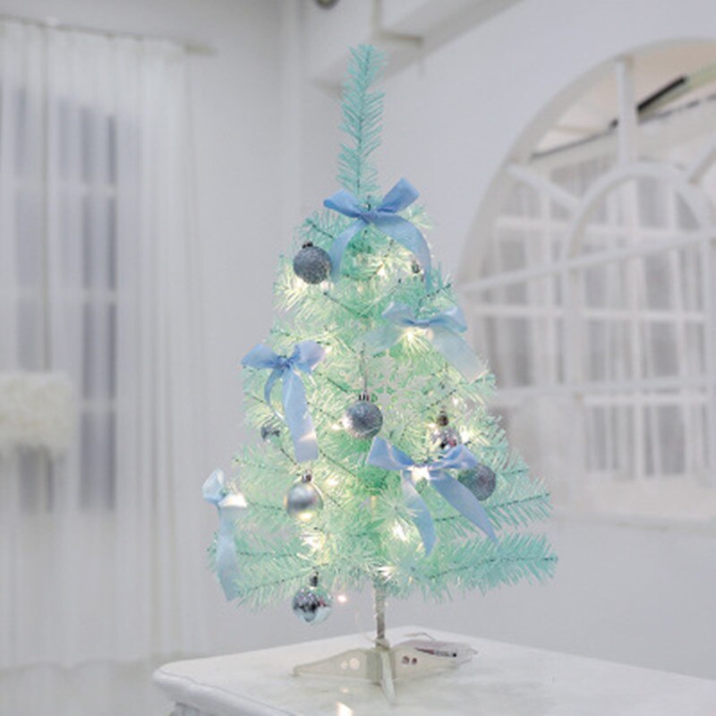 60CM Pink/Blue Christmas Tree Home Window Hotel Mall Counter Desktop Cabinet Decorative Tree Plant Year Xmas Decoration