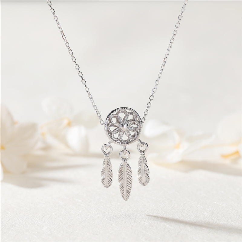 Zilver 925 Sieraden Dromenvanger Veer Ketting Voor Vrouwen Zilveren 925 Sterling: Silver