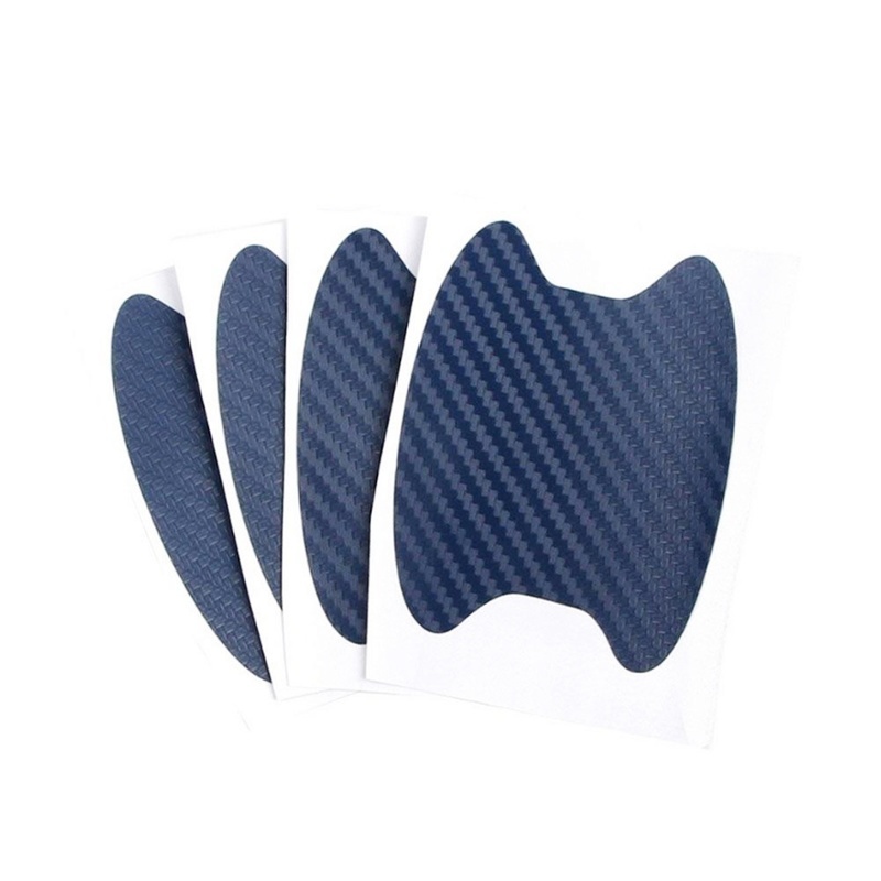 Pegatinas de protección antiarañazos de fibra de carbono para MANGO de coche, para Peugeot 206, 308, 307, 407, 207, 3008, 208, 508, , 5008, 106, 205, 306: Azul