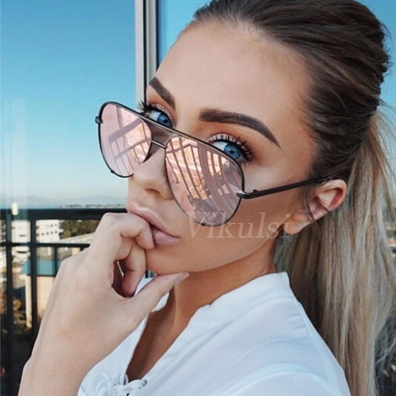 Mærke solbriller kvinders overdimensionerede pilot solbriller til kvinder luksus nuancer lunettes femme  uv400