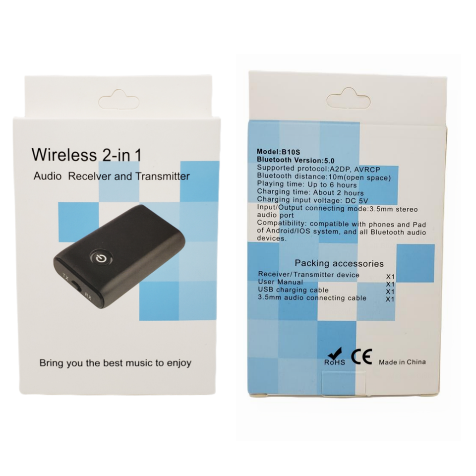 2 In 1 5.0 Bluetooth Draadloze Audio Zender En Ontvanger A2DP Hifi Muziek Adapter Aux Rca 3.5Mm Jack Aux voor Tv Pc Hoofdtelefoon