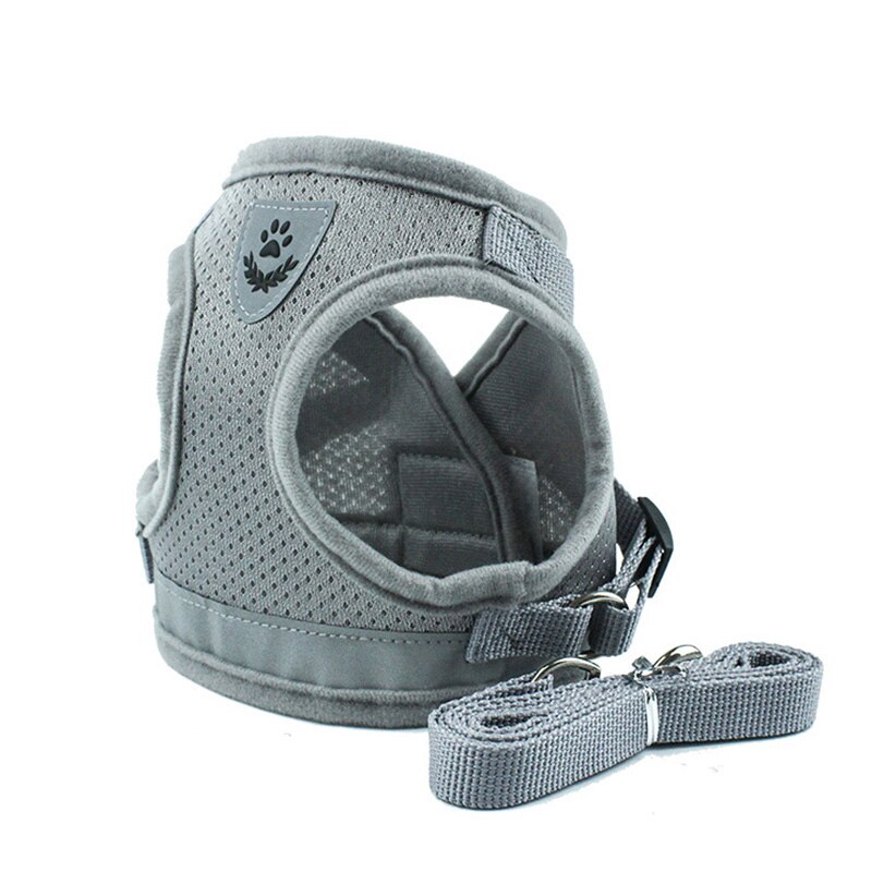 Harnais réfléchissant pour chiens | Harnais et laisse pour animaux de compagnie en mailles, Set de harnais pour petits chiens, Chihuahua Corgi, chaîne pour chiens, szelki dla psa: Gray / XL