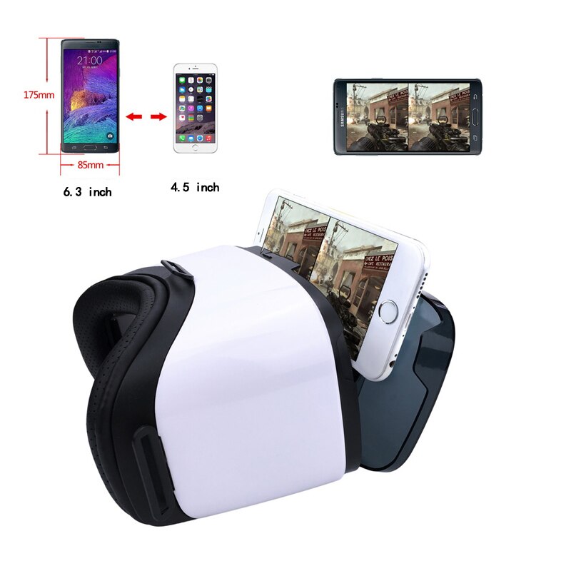 120 FOV VR Virtual Reality Glasses Remote 3D Android Cardboard VR 3D Headset Stereo Helmet Box for Smartphones 4.5-6.3 inch