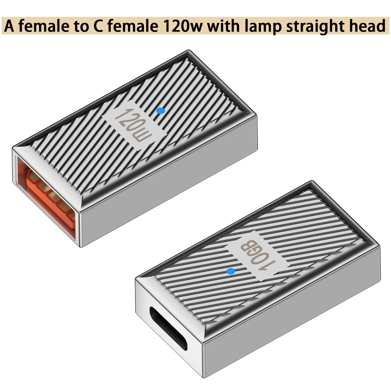 Type-C to USB A 3.1 10Gbps OTG Converter USB C Male Female 90 Degree Right Angle U Shape Adapter Support 6A 120W Power Charging: Brown