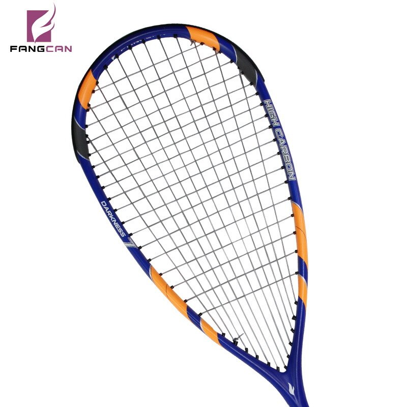 Full Carbon Squash Racket Fangcan Ultralight Squash Racquet Carbon Fibre Rracket Squash Raquete Speed Sports Traning Racket +Bag: Blue