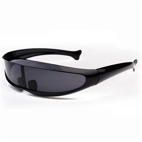 Gafas de sol con forma de pez para niños y niñas, lentes de sol con forma de Animal, estilo alienígena, súper geniales, montura colorida,: Negro