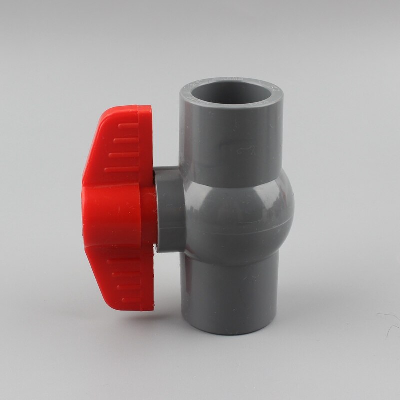 20 25 32 40 50mm PVC Ball Valve Switch Slip Shut Handle Valve Water Pipe Socket Connector Plumbing Water Tube System Accessories: 40mm / Grey