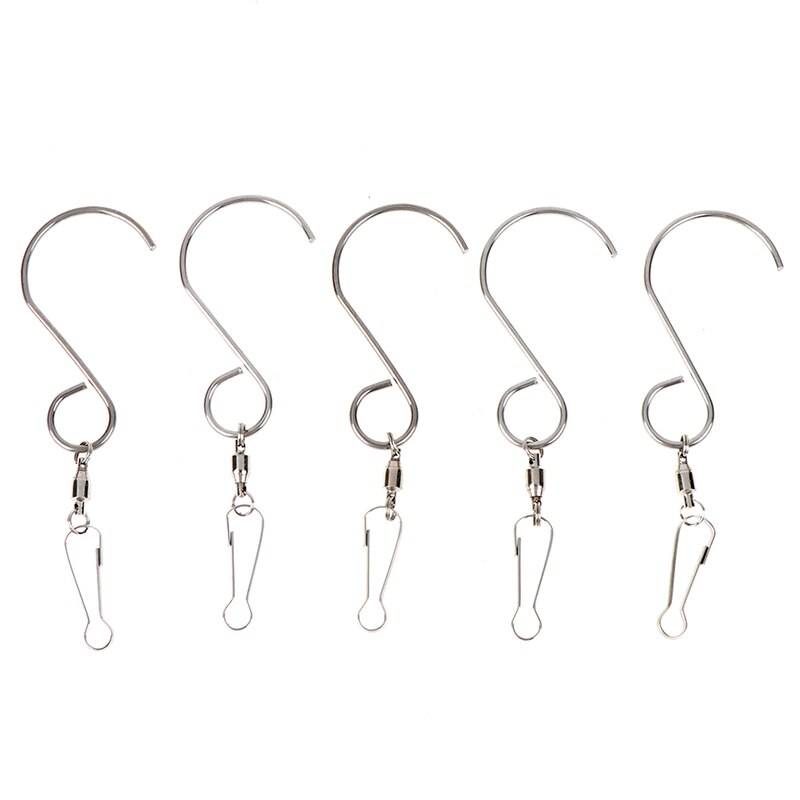5Pcs Spinning Swivel S-Hooks For LED Solar Color Changing Wind Chimes S Shaped Wall Hangers Multi-Purposes Rotatable Hook