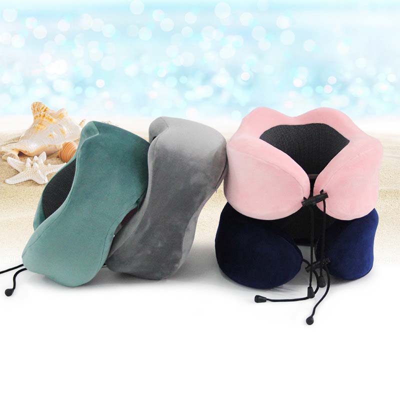 Memory foam nekkussen hoofdsteun reis vakantie rustkussen student massage pad 27 x 27 x 13cm