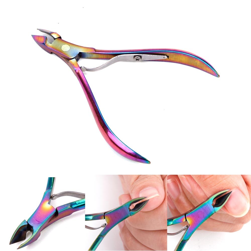 Tijeras de acero inoxidable para cortar cutículas de uñas, cortaúñas para dedos de los pies, cortador de bordes encarnadas, removedor de piel muerta, herramientas de manicura para arte de uñas