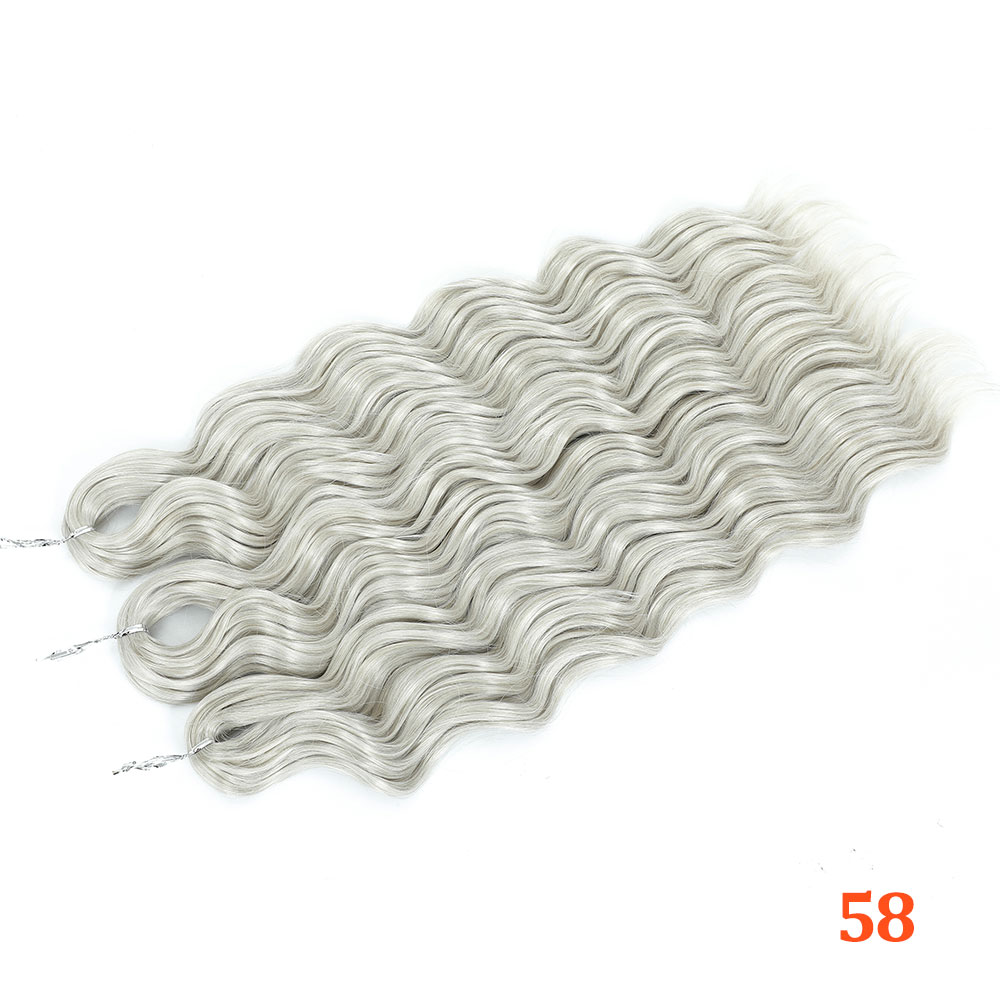 24" ANNA Water Wave Braiding Hair Extensions Synthetic Loose Deep Wave Curly Braid Hair Ombre Brown Rainbow Twist Crochet Hair