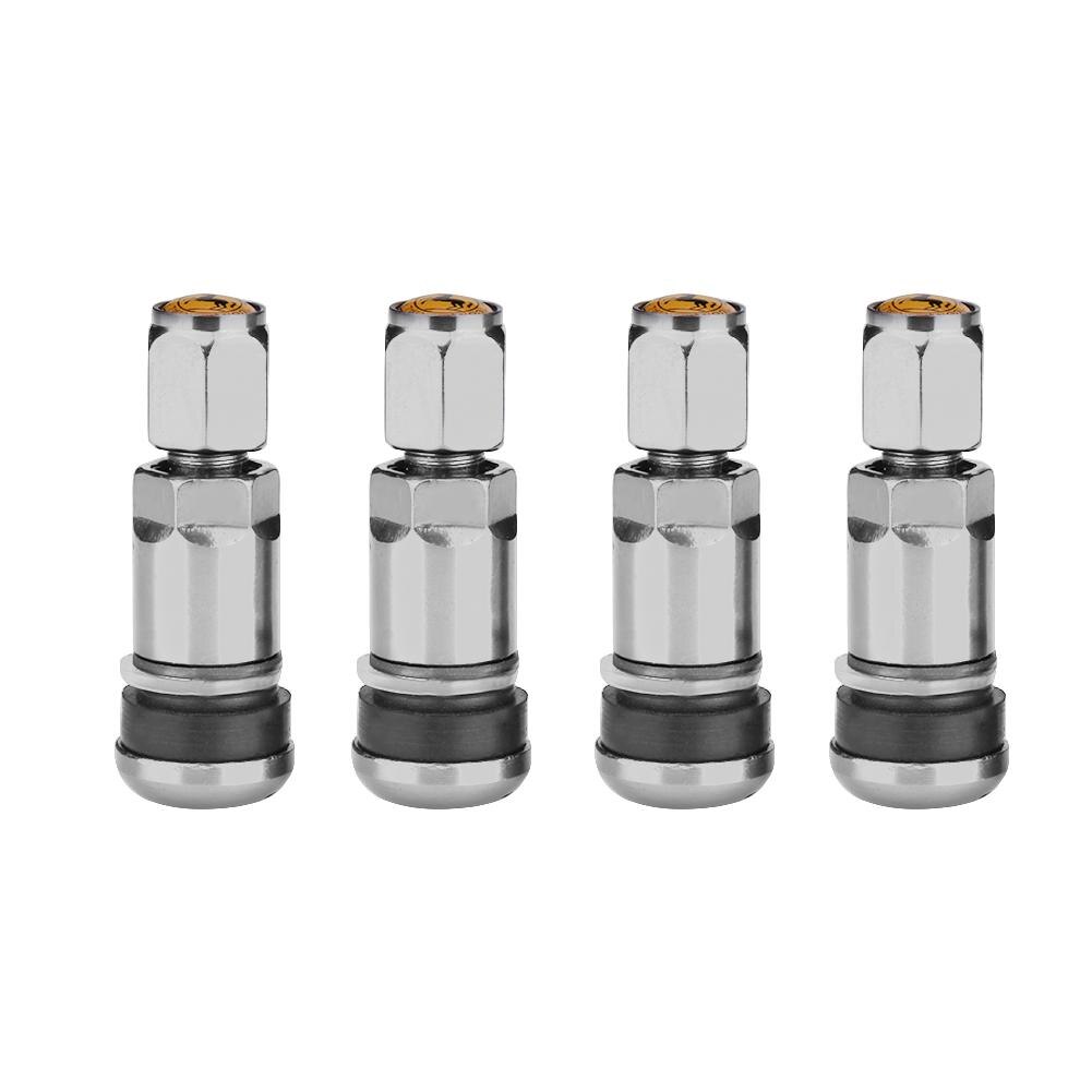 Válvula de rueda neumático sin tubo Universal de Metal para motocicleta de 4 uds, tapas de vástago de aleación de aluminio para neumáticos, vástagos de válvula de aire, accesorios para automóviles: Gris oscuro