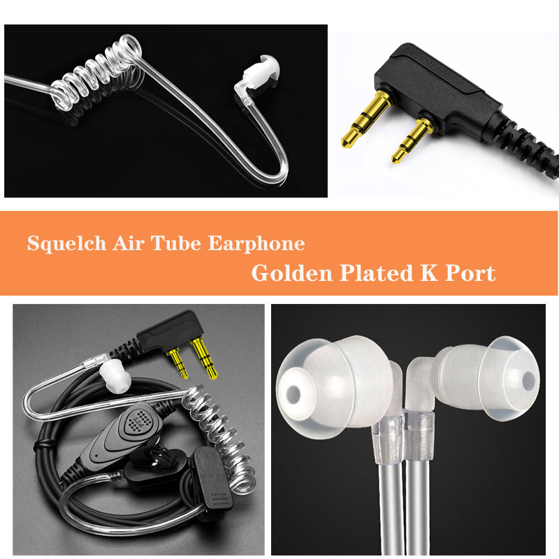 2 Way Radio Earpiece Covert Acoustic Tube Bodyguard FBI Earphone Anti-radiation Headset 2-pin Walkie Talkie