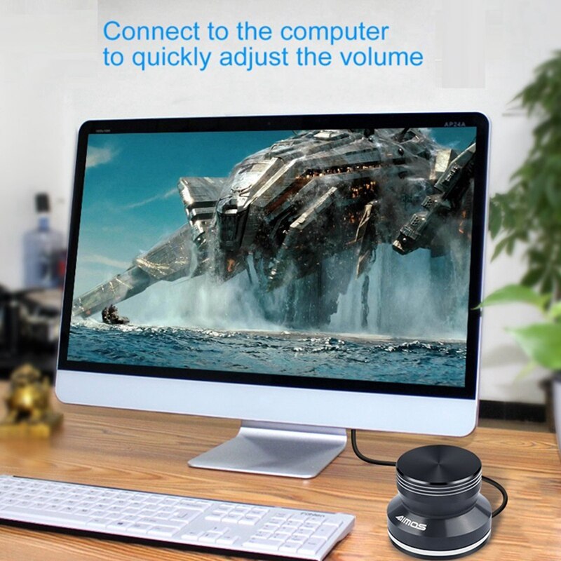 AIMOS USB Multimedia Controller and Input Device Volume Control Knob with One Key Mute Function for Mac, PC, Computer