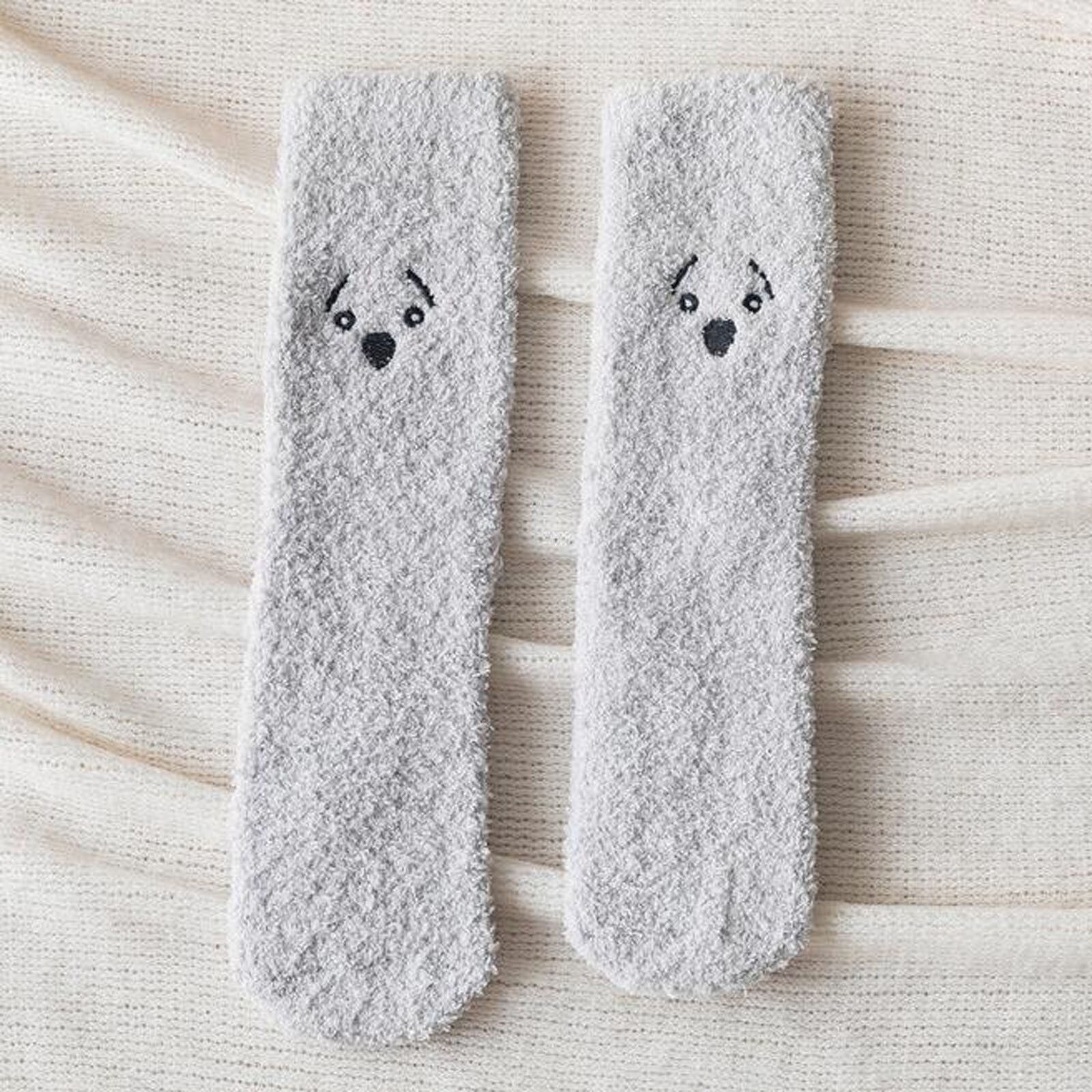 Winter Women Socks Warm Thicken Anti-slip Floor Socks Spring Autumn Cotton Breathable Keep Warm Floor Anti-skid Print Socks: D