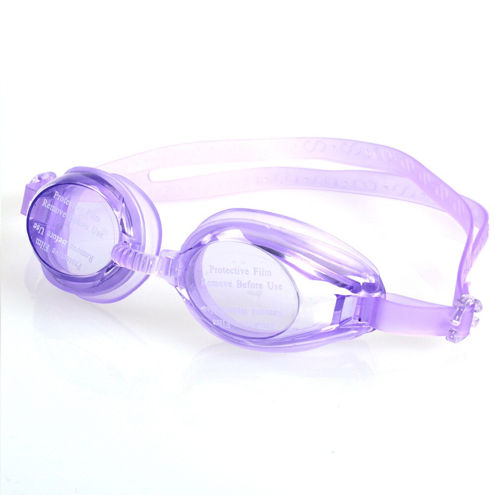 Svømmebriller justerbare svømmebriller svømmebriller beskytter børn vandtætte silikone svømning anti-dug briller: Lilla