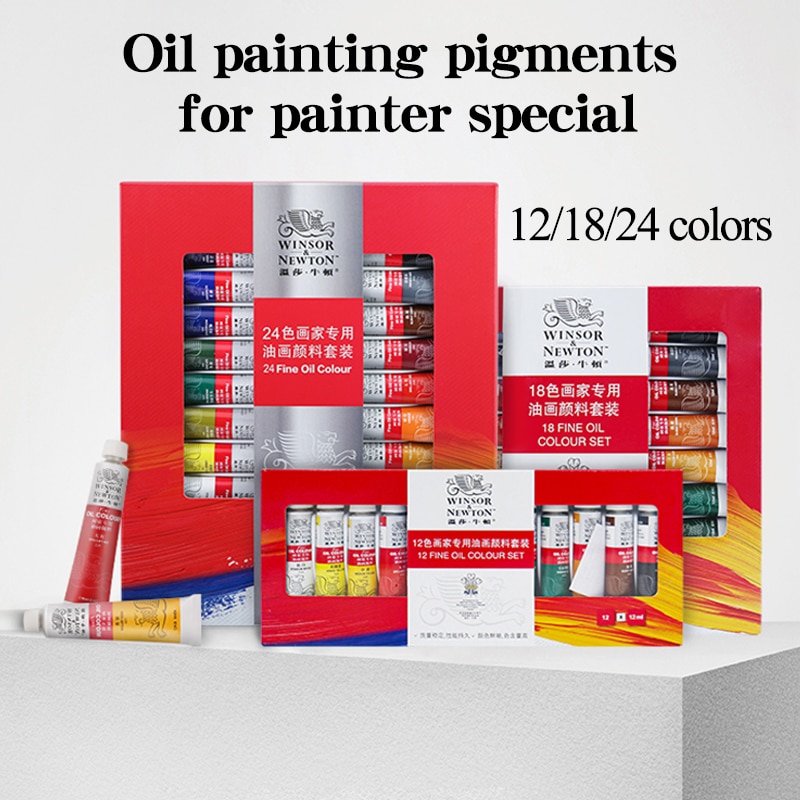 Winsor & newton 12/18/24 farver oliemaleri maling / pigmenter til kunstner tegning 12ml fine pasta oliemaleri pigmenter