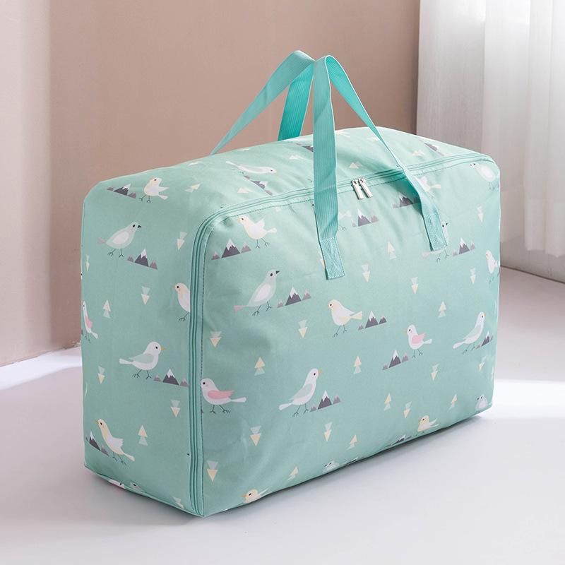 Sacs de rangement pliables pour vêtements, couverture imprimée, sacs de rangement pliables pour couettes, couettes, sacs anti-poussière, placard de voyage, organisateur résistant à l'humidité: vert clair / 50x35x22cm