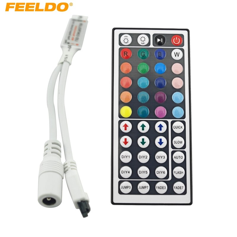 FEELDO Auto DC12V Mini IR Draadloze Controller met 44 Toetsen Afstandsbediening Voor Flexibele Tape RGB LED Strip Verlichting # FD-3945