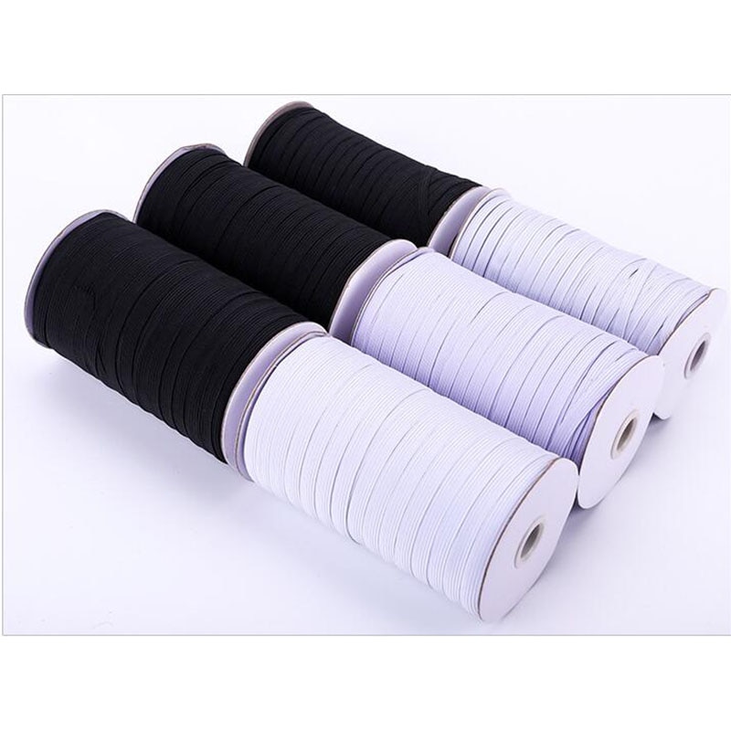 1pcs 1meter Breedte 0.3-1.2 cm Naaien Elastische Band Wit Zwart Hoge Elastische Fiat Rubber Band Taille band Naaien Stretch Touw