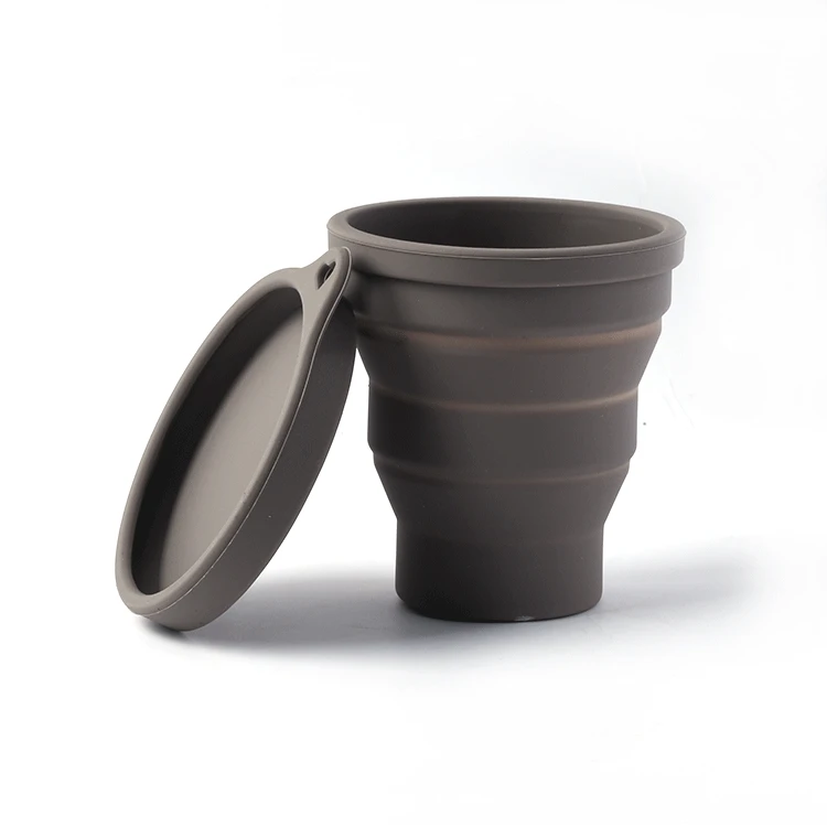 180 ml Klappbecher Mini Einziehbarer Becher Silikon Tragbare Teetasse draussen Reise Kaffee Teleskop Trinkbecher mit Deckel: Blau