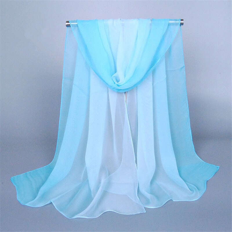 Foulard Hijab en mousseline de soie pour femme musulmane, nouvelle de luxe, châle de couleur dégradée, Poncho, Bandana, à la: 4