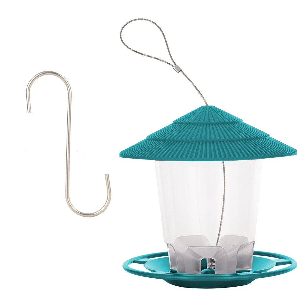 Gazebo colgante impermeable para pájaros salvajes, alimentador para exteriores, contenedor con cuerda colgante, tipo casa de alimentación, decoración, aviario,: type 1