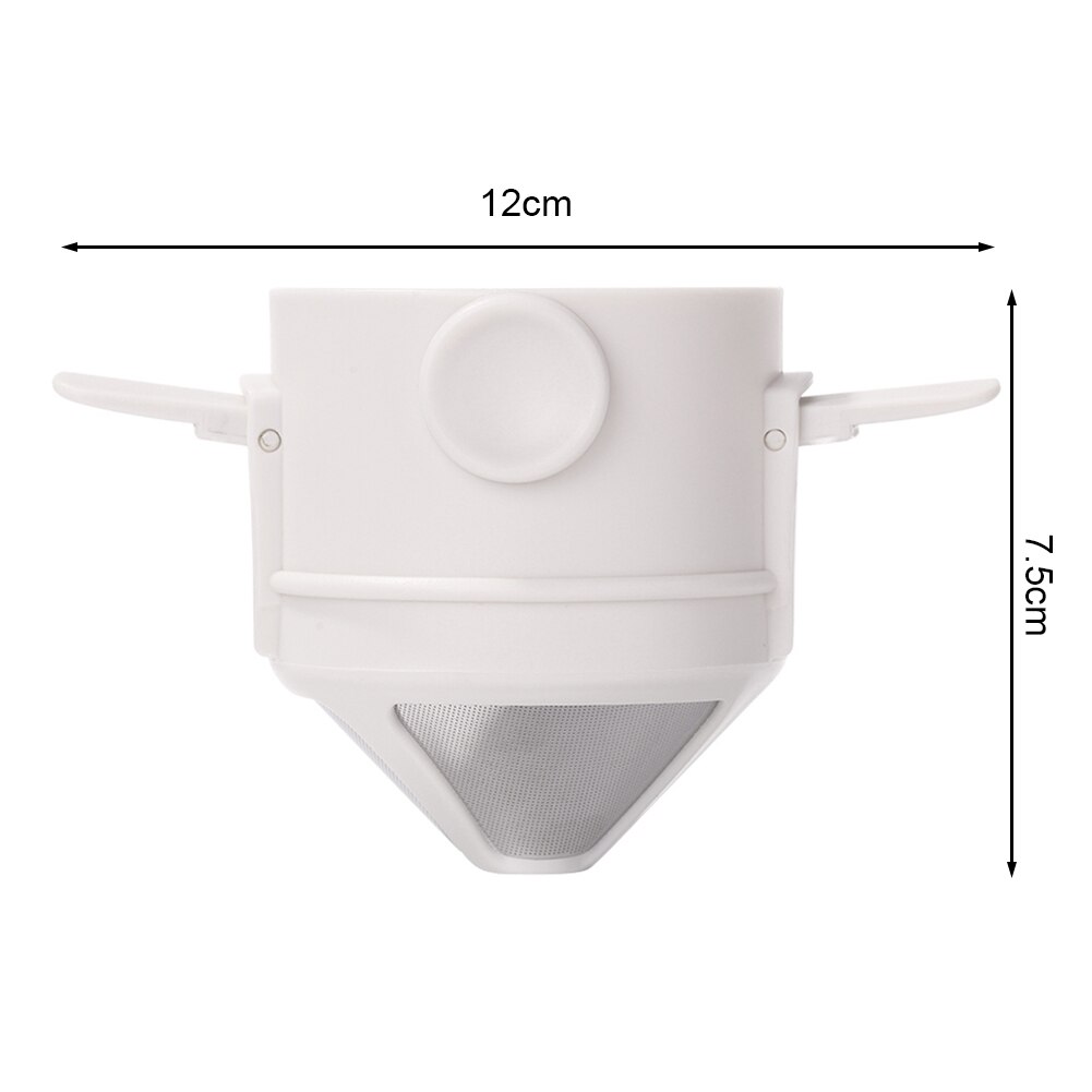 Accesorios para cafetera de acero inoxidable, utensilios de cocina de estilo cónico reutilizables, filtro de café hecho a mano, utensilios de cocina, 1 ud.: 1pc white