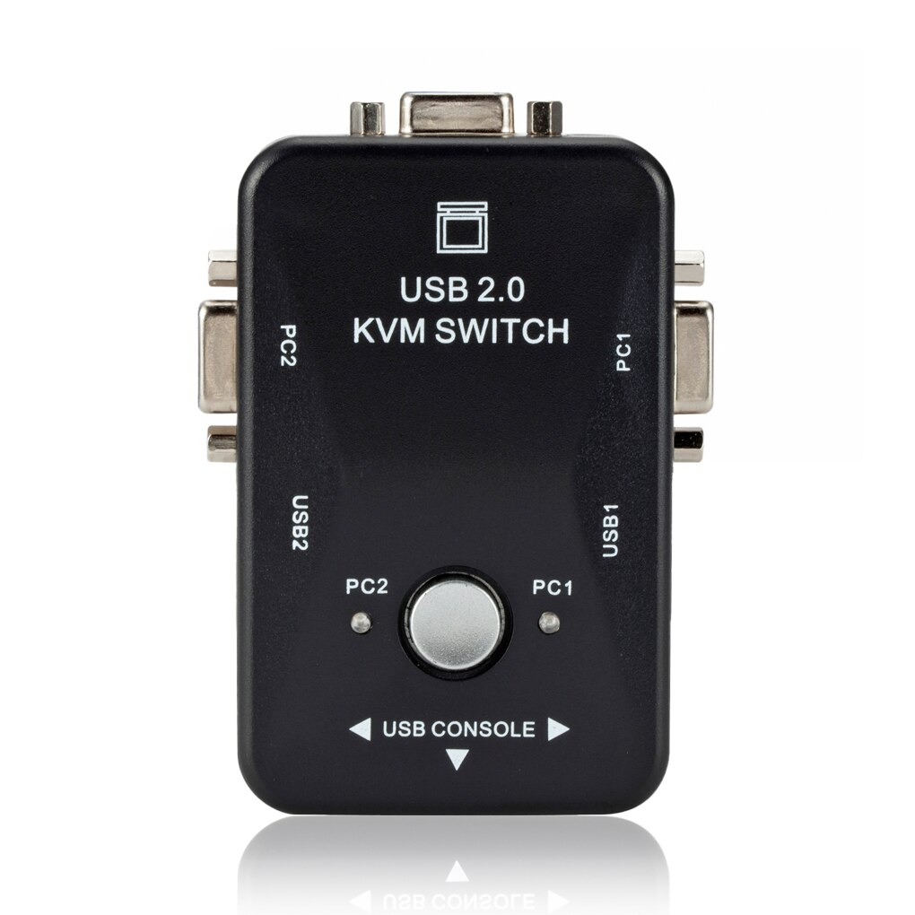 KVM Switch Box 1920x1440 Keyboard Mouse Switcher Splitter Office Work Improvement Sharing Adapter with LED Indicator