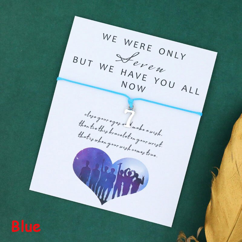 Make A Wish Mikrokosmos Wish pulsera We Were Only Seven pulsera de la Amistad amigo pulsera eterna Espacial del ejército: Blue