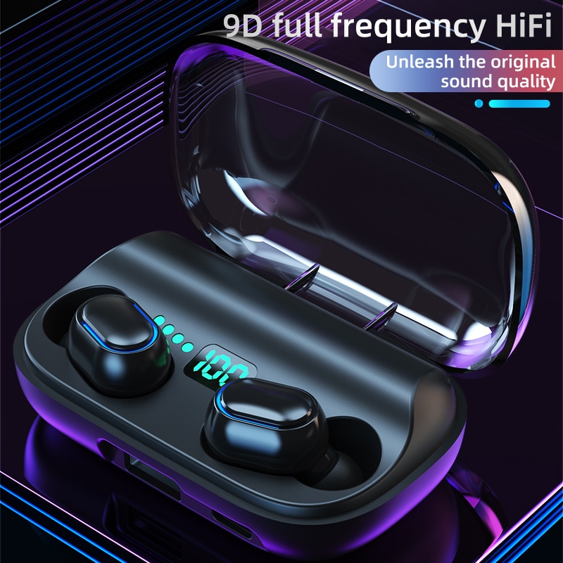 REHIMM TWS Bluetooth Earphone V5.0 1800 mAh Charging Box Wireless Headphones In-Ear Earbuds Sport Running Headsets Waterproof