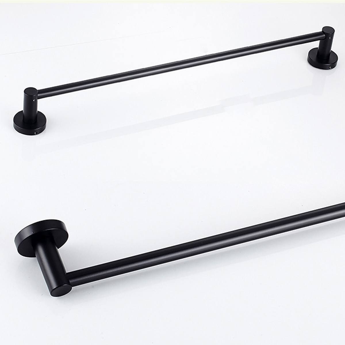 Xueqin Matt Black Wall Mounted Bad Handdoek Houder Badkamer Handdoekhouders Planken Kleerhanger Rvs Handdoekenrek 600 x 70mm