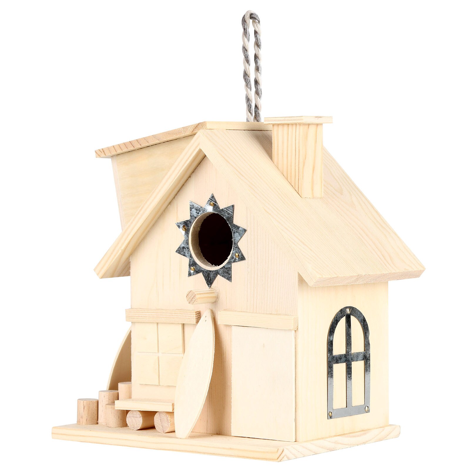 Wooden Bird House Nesting Box Hanging Bird Nests Home Garden Decoration Outdoor Nest Bird House Garden Decoration Pet House: A
