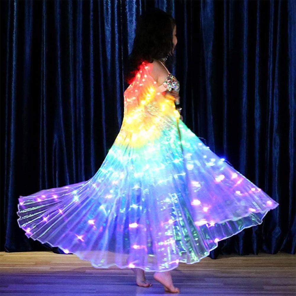 Bauchtanz LED-leuchten sterben Kostüm FlüGel Ball LED Regenbogen Farben Für Schmetterling Requisiten Leistung F7N8