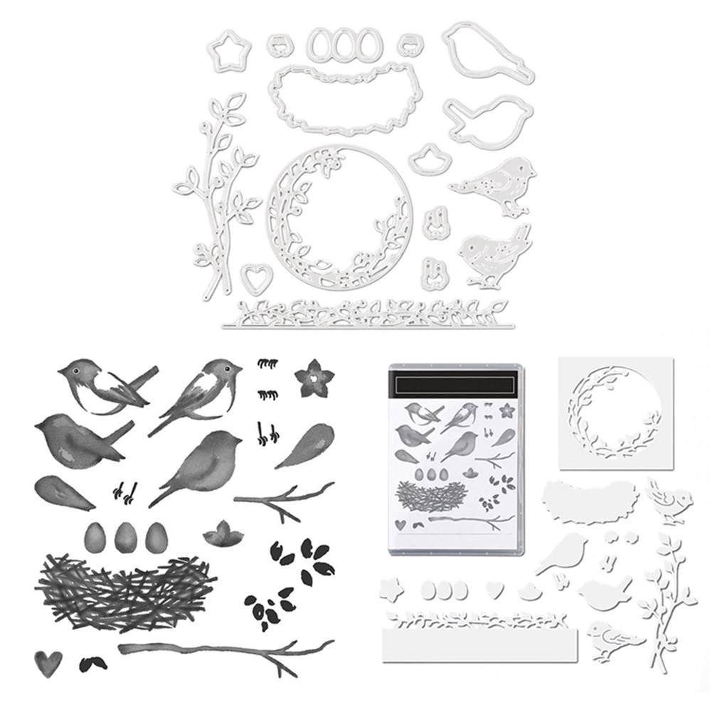 Troquelado Recortes de papel arte en relileve para hacer tarjetas DIY sello para álbum de recortes troquelado Urraca tarjeta hecha a mano hojas de sellos decorativos