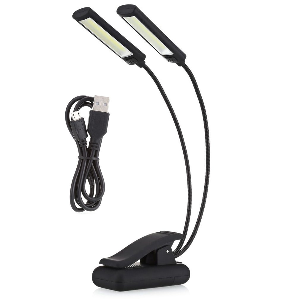 Usb-batterijclip op boekleeslamp met led-lampje, 6w flexibele cob-armen, staande lamp voor laptop, notebook, werkend, draagbaar nachtlampje, leshp