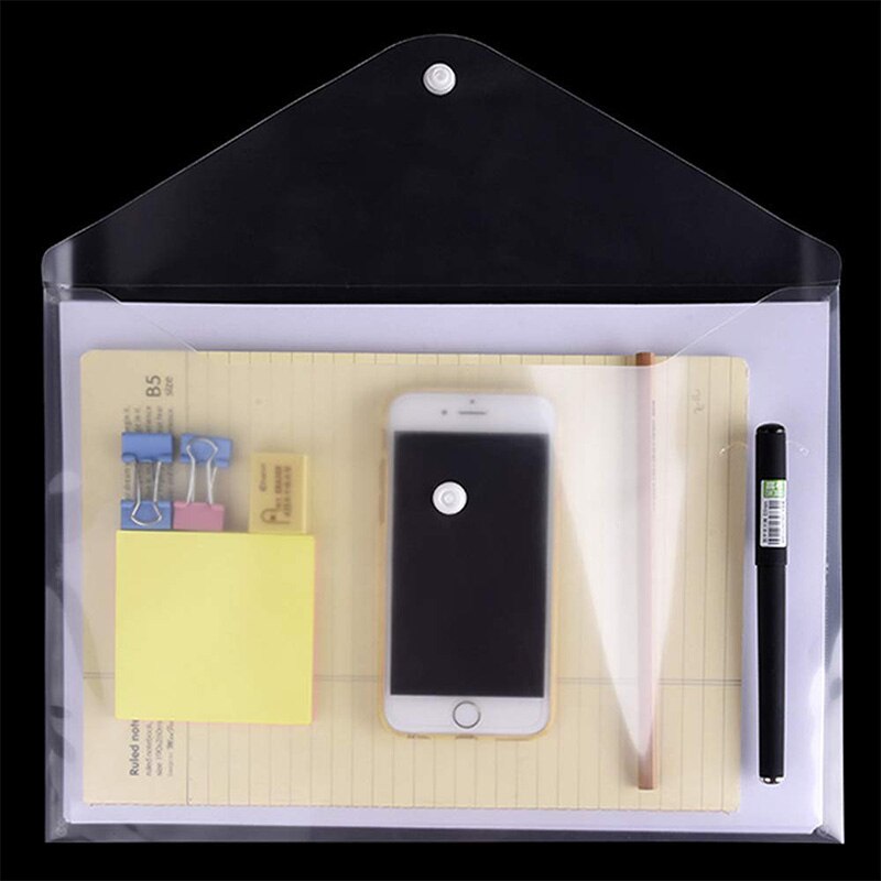 40 Pcs Clear Plastic Waterdichte Envelop Map Met Knoopsluiting, Project Envelop Map, A4 Size