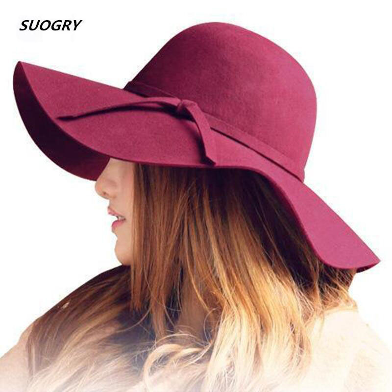 Efterår vinter sommer fedoras vintage ren dame & #39 ;s strand solhat kvindelige bølger stor skygge solhætte fedoras dame solhat