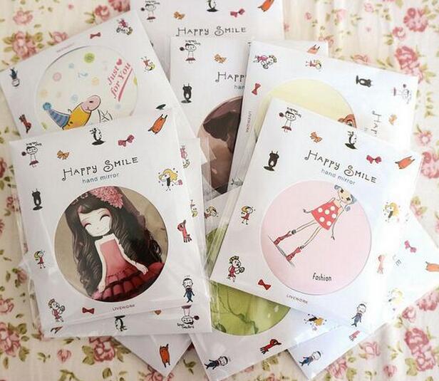 2pcs/lot Girl mini pocket makeup mirror cosmetic compact mirrors espelho de maquiagem espejos de bolsillo