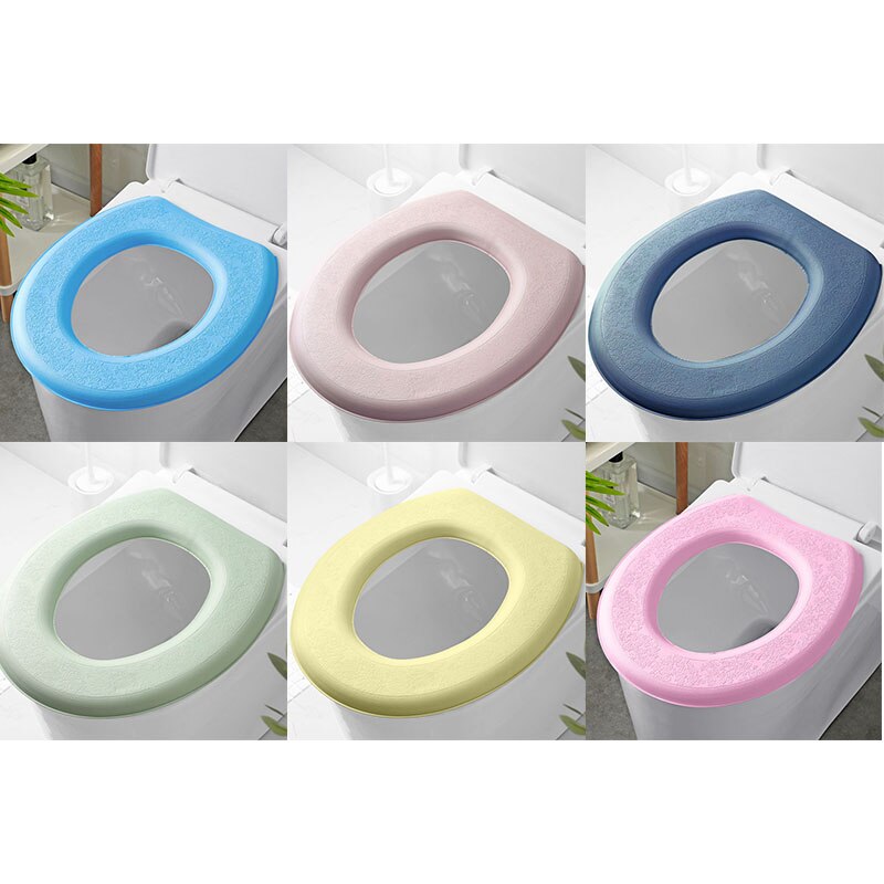 Winter Toilet Seat Cover Warm Waterproof O-shape Pad Closestool Mat Foam Soft Household Toilet Seat Cushion Bathroom Accessories