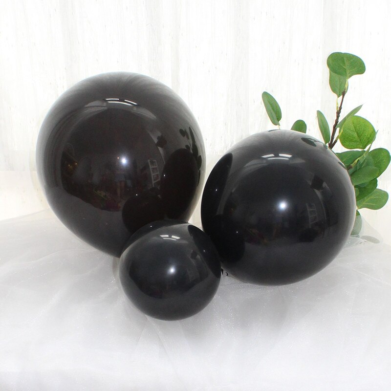 5/10/12/18/36 inch Black Latex Balloons Golden Helium Baloon Birthday Party Decorations Adult Wedding Supplies: 18inch 3pcs