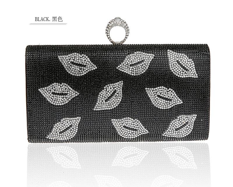 Gold Women&#39;s Bag Shoulder Bag Bridal Wedding Evening Bag Clutch Handbag Party Purse Makeup Bag 03962-13: black