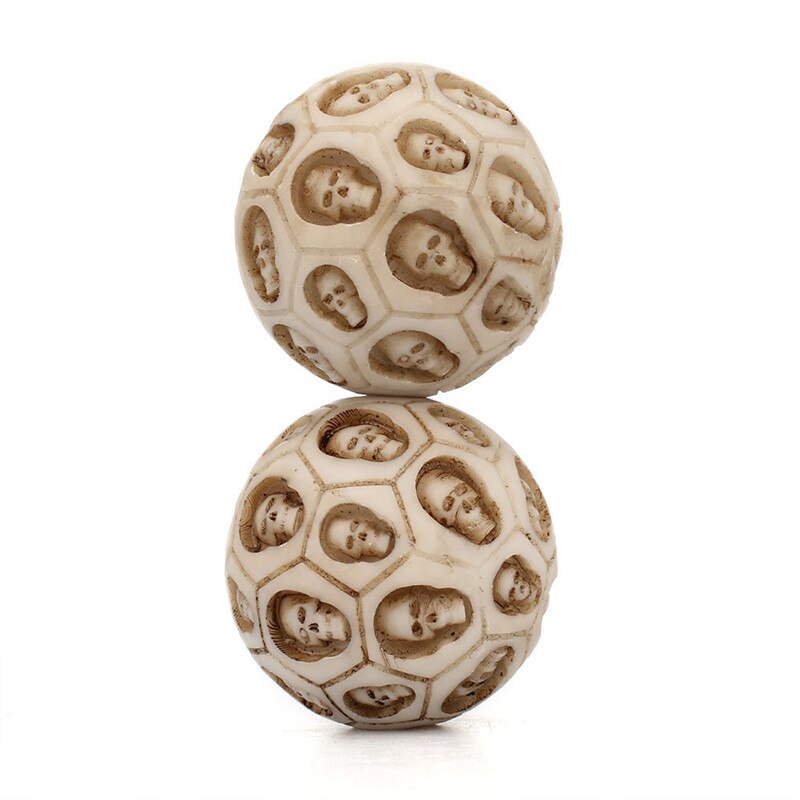 2Pcs 4*4*4 Cm Schedel Handbal Gezondheid Oefening Stress Baoding Ballen Relief Hand Bal Fitness Bal spier Ontspanning Massage Gereedschap