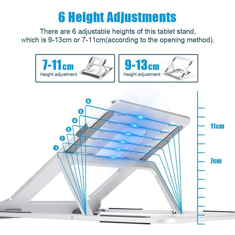 Laptop Stand Verstelbare Voor Bureau, Draagbare Ergonomische Laptop Riser Stand Voor 15 Inch Laptop, Windows &amp; Mac Apparaten