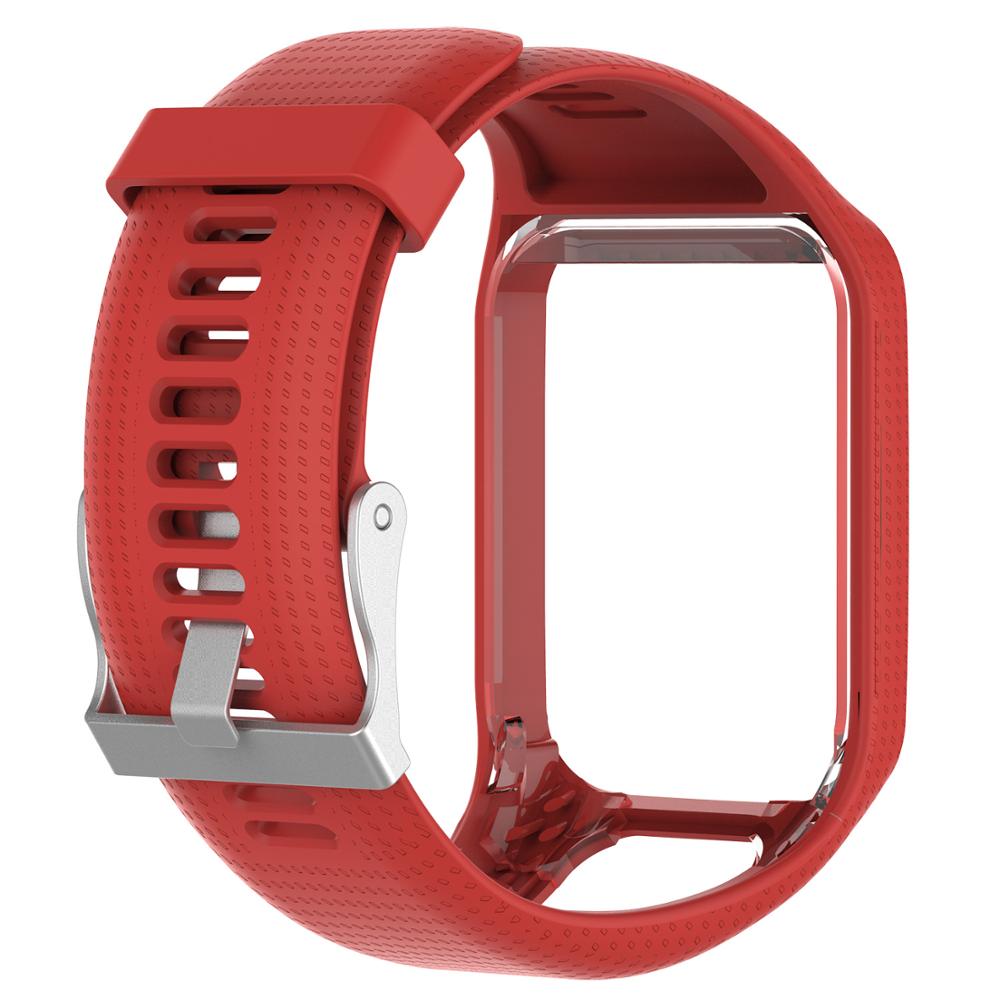 Silikon Band Strap Für Tomtom Runner 2/3 Sport Uhrenarmbänder TPE Handgelenk Gurt Für Tomtom Adventurer/Golfer 2/Funken/3 musik Armband: Red