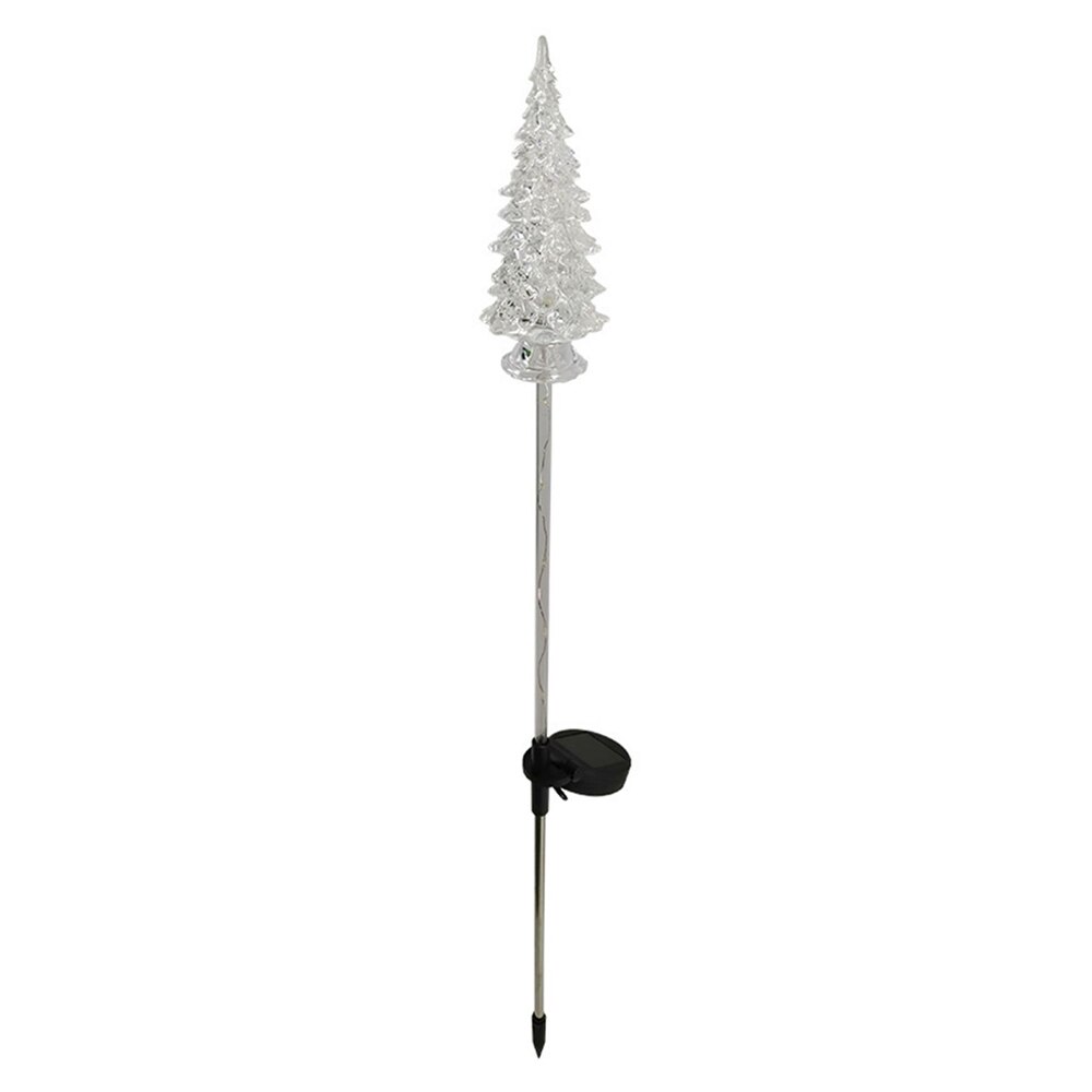 IP65 Waterproof Garden Solar Lights Crystal Christmas Tree Stake Light Color Changing Landscape Lighting LED Yard Lamp