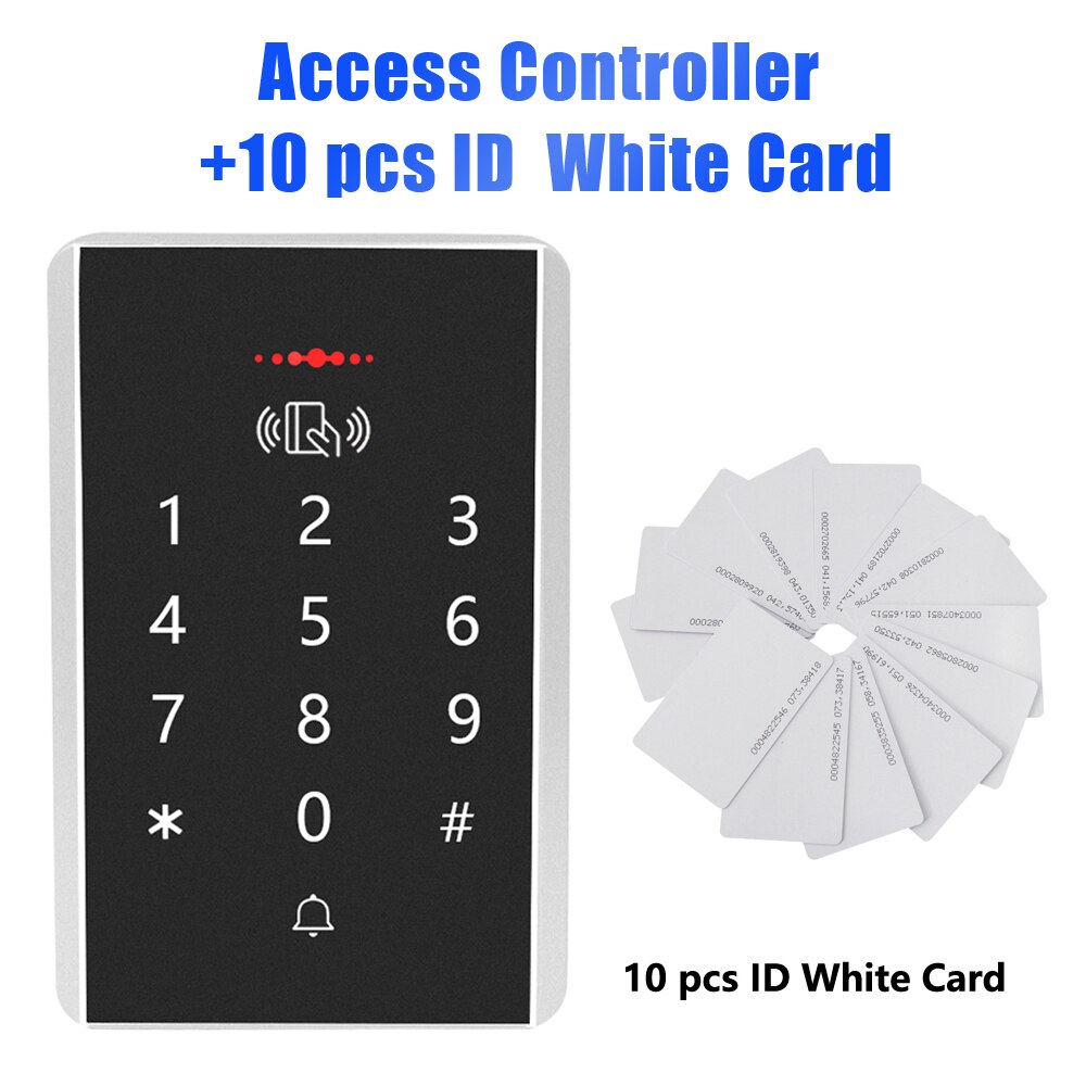 125KHz RFID Access Control Keypad Machine Rainproof Cover EM Card Reader For Door Access Control System Lock: K806 10 card