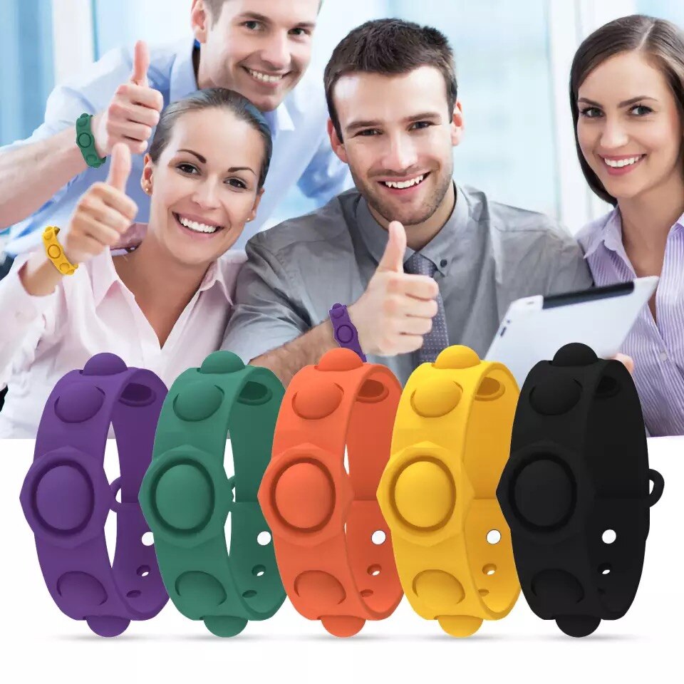 Silicone Bubble Bracelet Toy Stress Relief Fidget Wristband Toy Wearable Sensory Wristband Toys For Children Adults Office