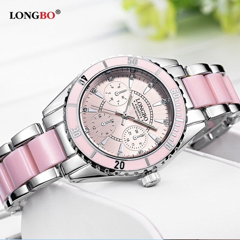 Longbo 80303 kvinder quartz ure analoge ure luksus keramiske ure