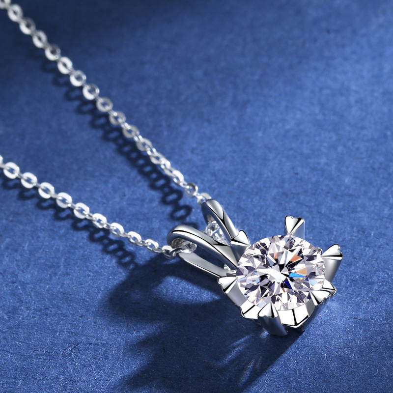 Nymph fine jewelry moissanit-diamant-halskette anhänger 1.0ctd farbe quadrat 925 sterling silber party für damen